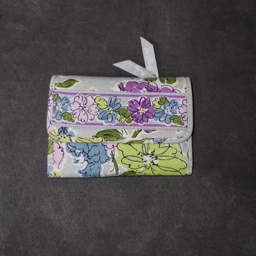 Vera Bradley Gray Floral Pattern Purse Wallet Coin Purse